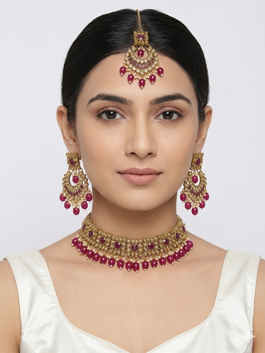Ruby Royale Asian Bridal Jewellery Set