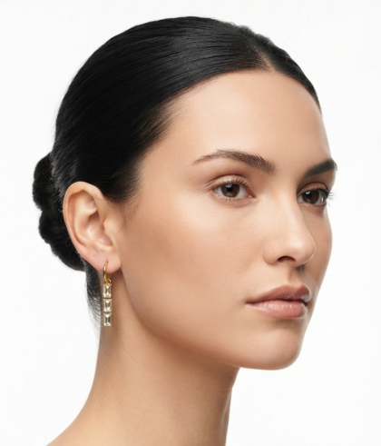Gold Tone Crystal Drop Earrings