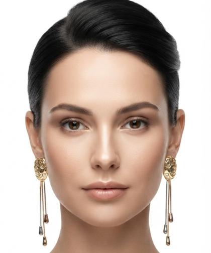 Rose Gold, Silver, and Gold Tassel Earrings